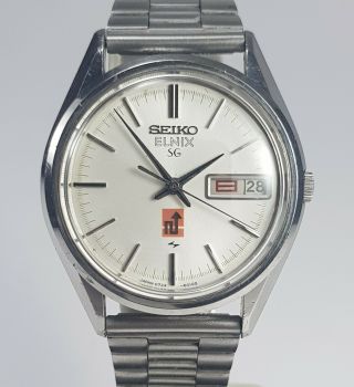 Vintage Seiko Elnix Sg Quartz 0723 - 6010 Jdm Kanji Day Mens Japan Watch