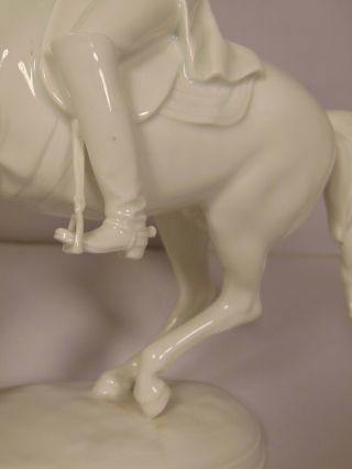 Augarten Vienna Wien Blanc de Chine Porcelain Figurine Man Horse Napoleon Piaffe 4