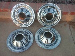 Vintage Set Of 4 1966 - 77 Ford Bronco 15” Hubcaps Open Centers $19.  95