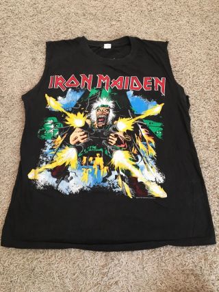 Vintage Iron Maiden Tour T Shirt 1990 Shoot That F Cker Sz Medium Rare