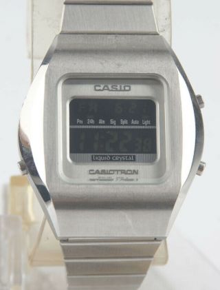 Vintage Rare Casio Casiotron Trn - 110 Digital Watch Ss/free Ship Without Batt