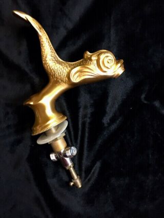Sherle Wagner 24 Carat Gold Plated Large Dolphin Faucet,  Vintage Brass Ca.  1980s