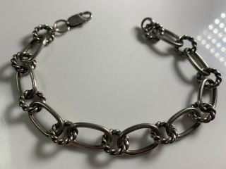 Heavy Vintage Mens Solid Sterling Silver Chain Bracelet 26.  2g - 8.  5”