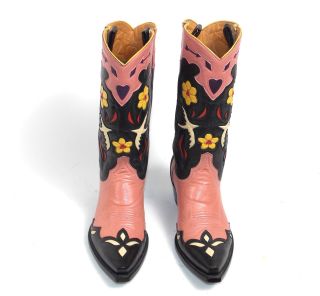 Old Gringo Bluebird Cowboy Boots - Wms 7B - Inlay Golondrita Golondrina Vtg Pink 7