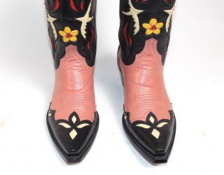 Old Gringo Bluebird Cowboy Boots - Wms 7B - Inlay Golondrita Golondrina Vtg Pink 8