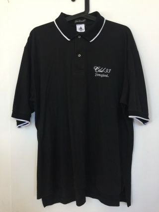 Vtg Rare Disneyland Club 33 Black Polo Shirt Size Large 1990’s Made Usa Mickey