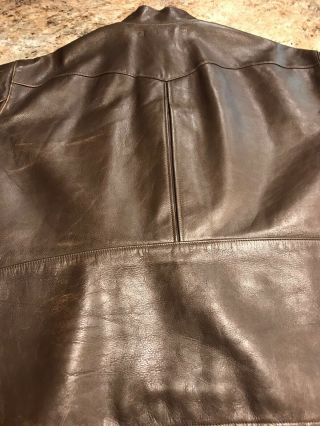 RRL Mens Cafe Racer Leather.  Rare item.  Dark brown Quilted lining.  XXL 7
