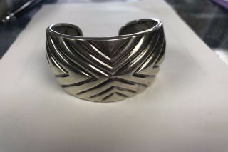 Vintage Sterling Silver Cuff Bracelet From Mexico