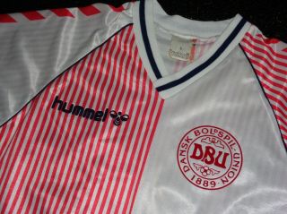 Vintage Hummel 1986 Denmark Match Worn ? Football Shirt - Large