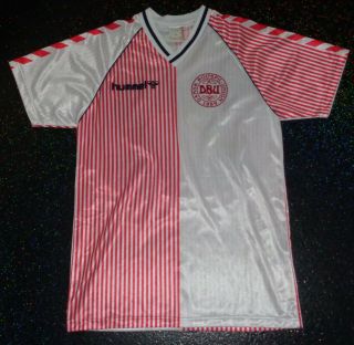 Vintage Hummel 1986 Denmark Match Worn ? Football Shirt - Large 2