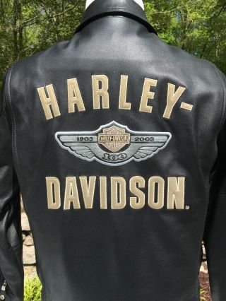 Rare Harley Davidson 100th Anniversary Leather Jacket Men’s Medium Black