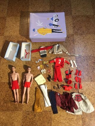 Rare Vintage Ponytail Ken Dolls,  Clothes And Case,  Barbie Boyfriend