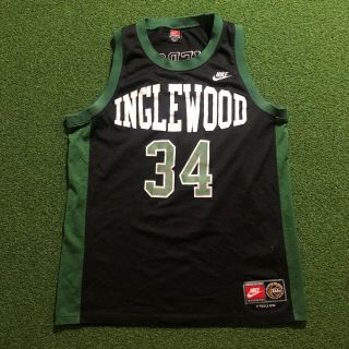 Nike Inglewood Paul Pierce Boston Celtics Jersey Sz (l) 1996 High School Vintage