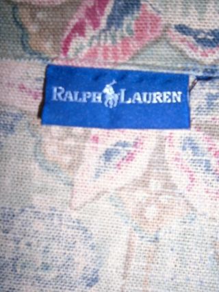 RALPH LAUREN Vintage Cotton,  Linen Floral Print Full - Queen Duvet Cover/Rare 7