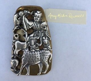 Vintage Amy Kahn Russell Sterling Silver Pendant Brooch/pin