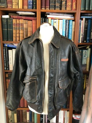 Vintage Avirex Type A - 2 Leather Flight Jacket Size Xl