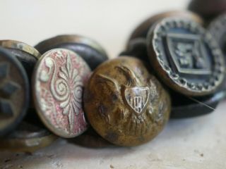 19th Century Victorian button charm memory string - Over 5 feet long 6