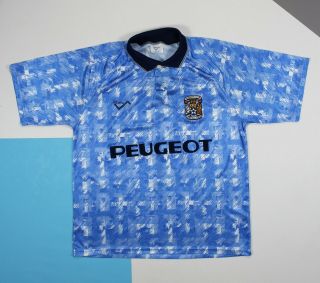 Rare Vintage Coventry City Home Football Shirt Jersey 1992 - 1994 (size L)