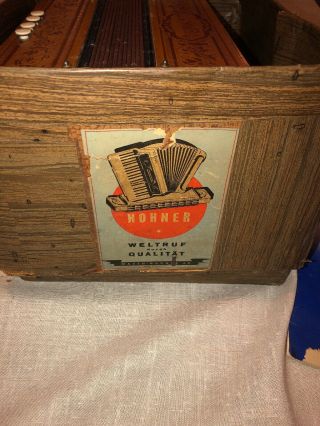 Vintage Hohner Wood Single Row Diatonic Button Squeeze Box Accordion Germany Box 10