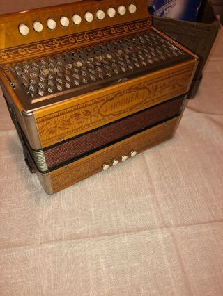Vintage Hohner Wood Single Row Diatonic Button Squeeze Box Accordion Germany Box