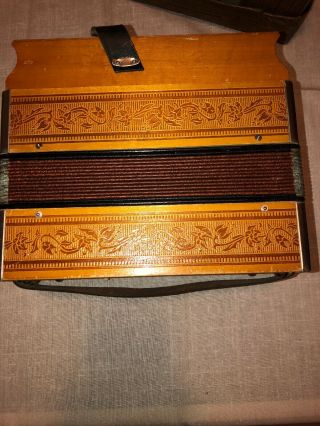 Vintage Hohner Wood Single Row Diatonic Button Squeeze Box Accordion Germany Box 6