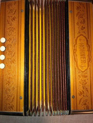 Vintage Hohner Wood Single Row Diatonic Button Squeeze Box Accordion Germany Box 9