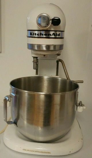 Kitchenaid Hobart Stand Mixer K5 - A Bowl W/ 3 Attachments And Pour Guard Vintage