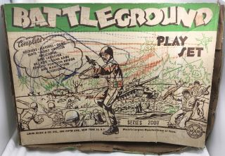 Marx Vintage Battleground Playset W/ Box Series 2000 4752 Plastic Figures Wwii