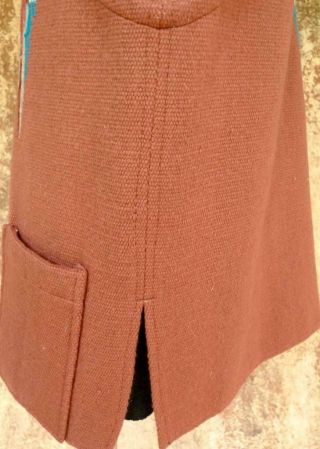 VTG Sz 46 ORTEGA ' S CHIMAYO NATIVE AMERICAN Indian BLANKET HANDWOVEN Wool VEST 10