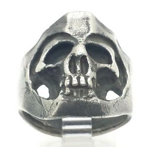 Vintage Men Biker Skull Gladiator Design Sterling Silver 925 Ring 15g Sz11 M4378