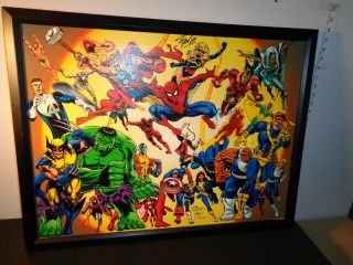 RARE 2001 Stan Lee Hand Signed L.  E.  24/ 90 Giclee on Canvas 