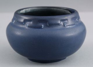 RARE Small Antique Hampshire Art Pottery Arts & Crafts Greek Key Bowl Vase 151/1 2