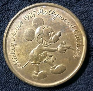 Vintage Sun Rubber Co Mickey Mouse 1937 Hollywood Cal.  U.  S.  A.  Belt Buckle Disney