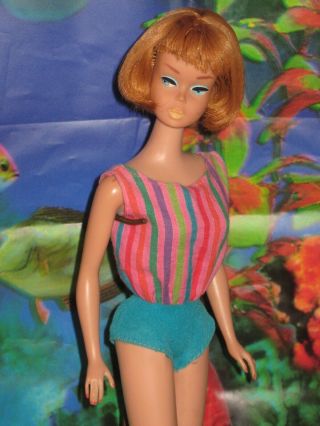 VINTAGE TITIAN AMERICAN GIRL BARBIE,  WITH SOFT HAIR.  NEAR 3