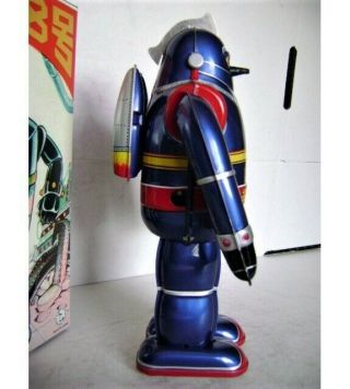 RARE T - 28 BLUE TETSUJIN WIND - UP ROBOT OSAKA/METAL HOUSE JAPAN MIB 5
