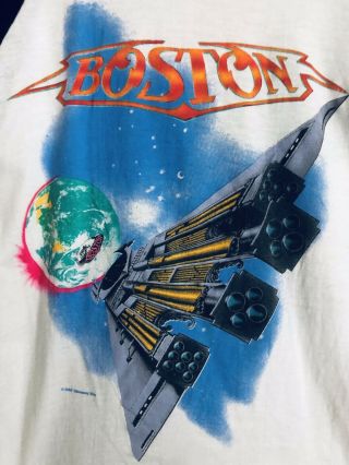 Vintage Orignal 1987 Boston Baseball Shirt Us Tour Centrum Worcester Mass Rock