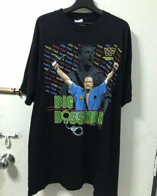 Wwf Big Boss Man Vintage Retro Print Wrestling Classic T Shirt 1991