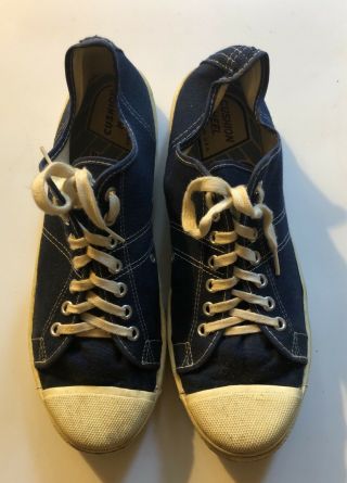 Rare Vntge Converse Low Top Blue & White Athletic Footwear Mens Size 10 1960 - 70s
