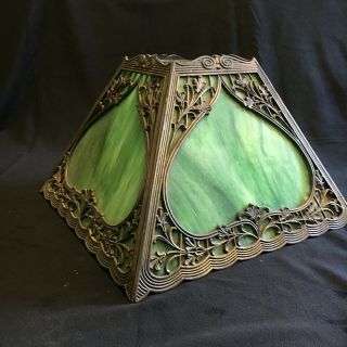 Vintage Miller Lamp Shade? Green Slag Glass