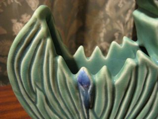 Colorful Vintage Weller Pottery Ardsley Iris Ceramic Step Vase 7 ½ In. 5