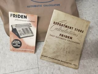 VTG Vintage Friden Automatic Calculator Model STW With Cover & Books 3