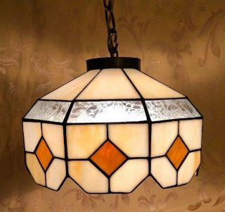 Vintage Tiffany Style Hanging Light Lamp Shade Stained Glass Ceiling Fixture