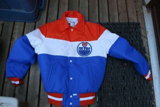 Vintage Edmonton Oilers Jacket Size S Nhl Shain Of Canada Hockey