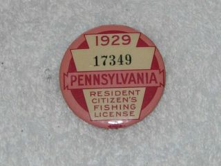 Pa Pennsylvania Fishing License 1929 Wow