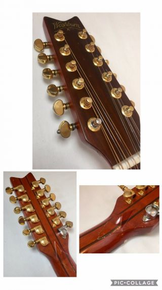 Vintage George Washburn 12 String Acoustic Guitar Band Music Wood Instrument 1 11