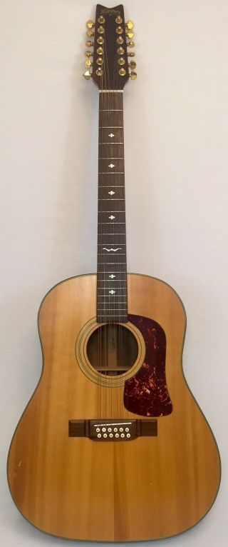 Vintage George Washburn 12 String Acoustic Guitar Band Music Wood Instrument 1 4