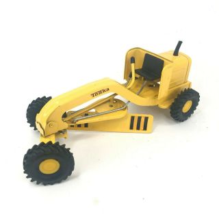 Vintage 1960s 60s Tonka Toys Yellow Road Grader Pressed Steel 11 " Long