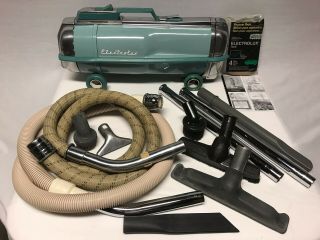 Vintage Electrolux Model G Canister Vacuum Sweeper W/hose & Attachments -