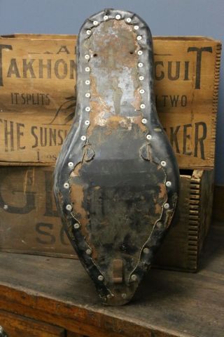 Vintage motorcycle seat saddle Leather Shovelhead Panhead Harley,  Indian,  Etc 4
