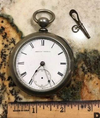 Antique 1898 Ps Bartlett Coin Silver Pocket Watch With Key Tool Parts Repair